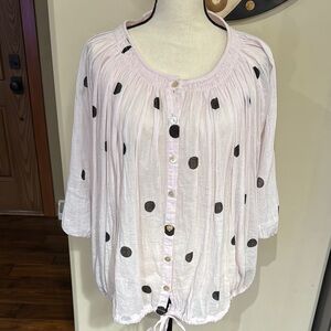 Paper Lace Pink with Black Dots Blouse